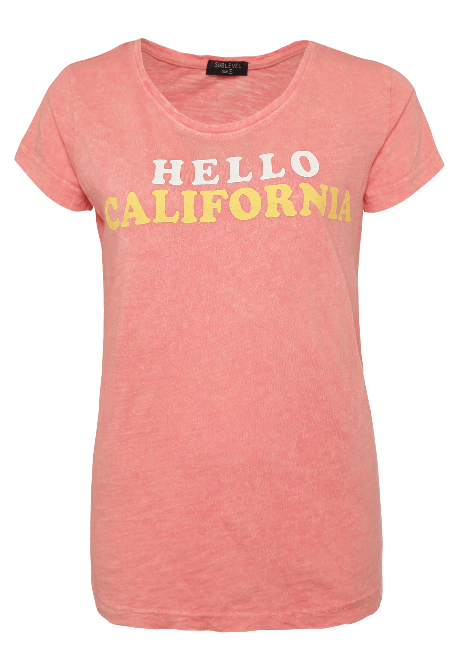 Orangenes T-Shirt "Hello California"