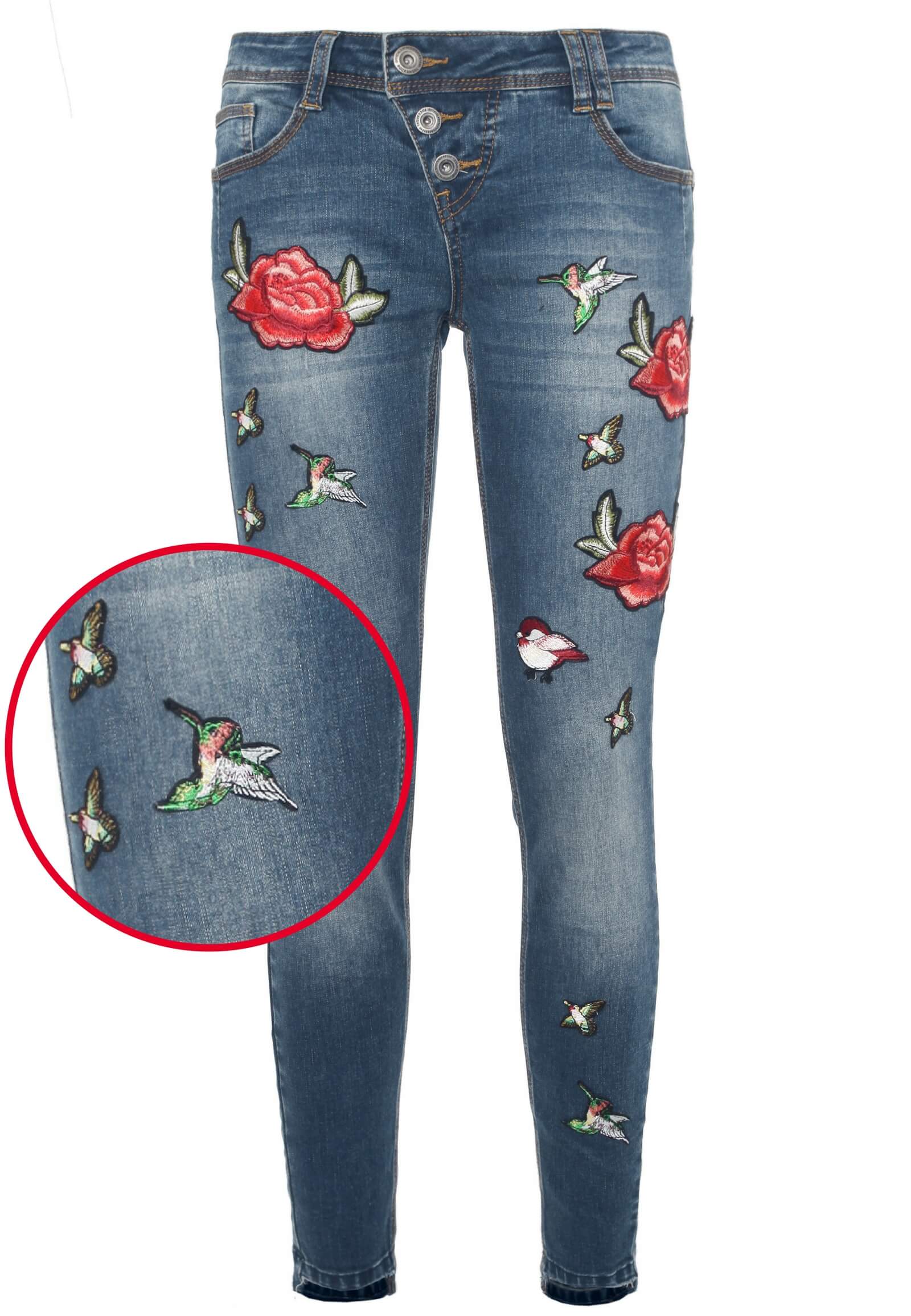 Jeans mit Stickerei