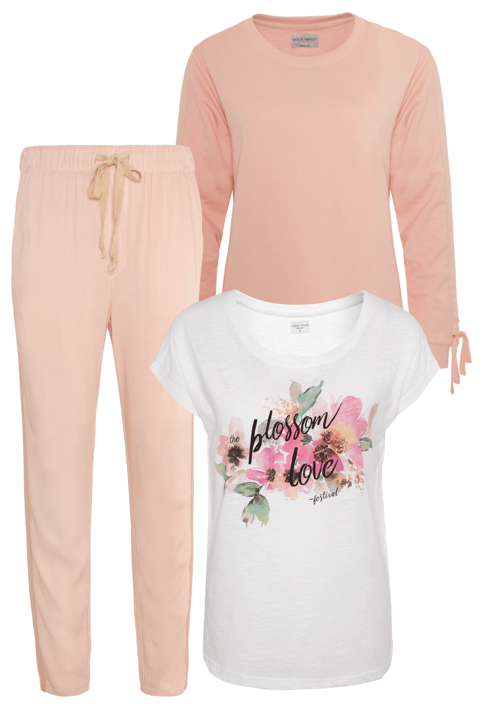 Outfit Rosa mit Weiß