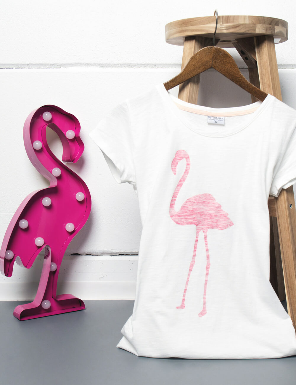 T-Shirt mit Flamingo Print
