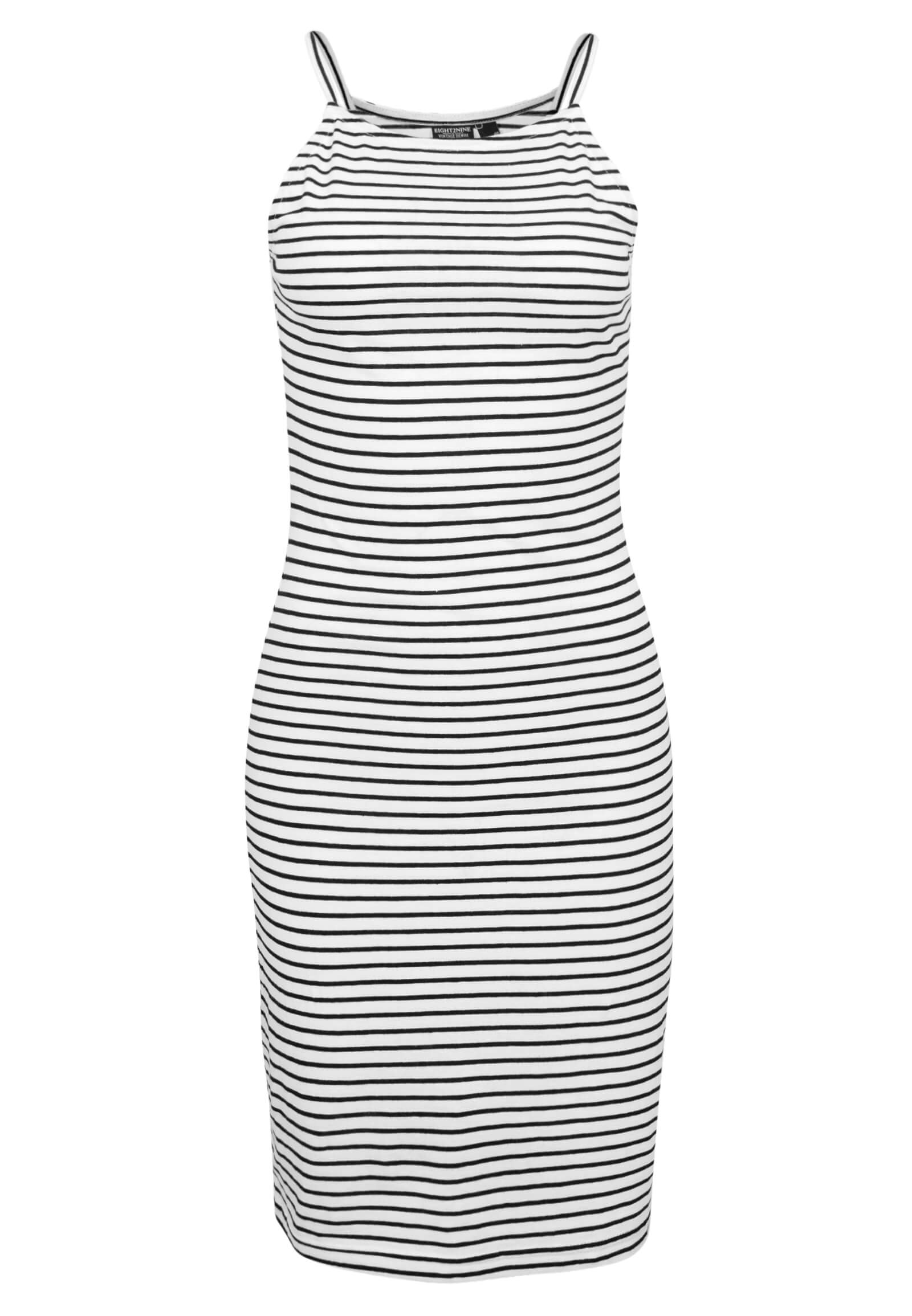 Schwarz-Weiß gestreiftes Sommer-Kleid